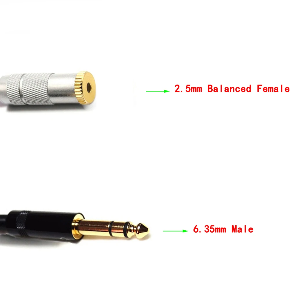 TOP-HiFi 10 cm monokryštálov Medi 6.35 mm TRS 3pin Mužov a 2,5 mm TRRS Vyvážené Samica Audio Kábel Adaptéra 1/4 6.35 2,5