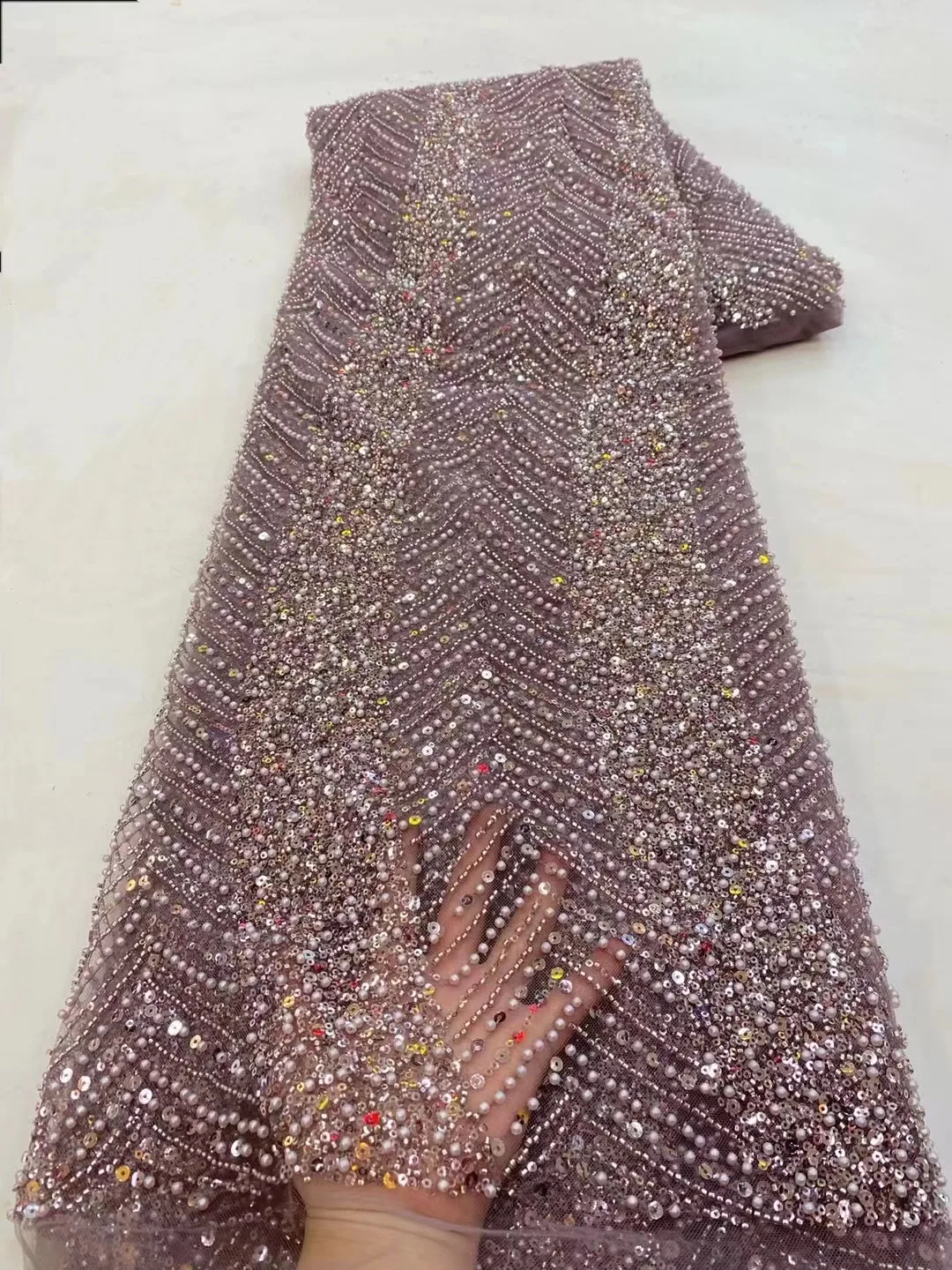 Luxusné Ťažké Ručné Korálkové Crystal Svadobné Čipky Textílie S Flitrami Afriky Čipky Textílie 2023 Vysokej Kvality pre Šitie YY349