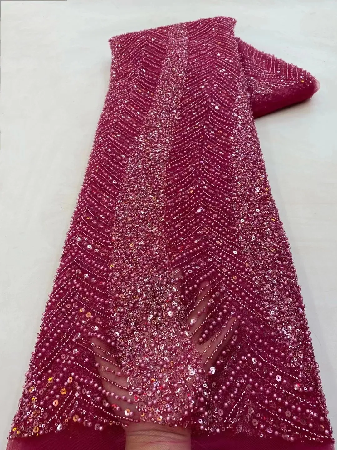 Luxusné Ťažké Ručné Korálkové Crystal Svadobné Čipky Textílie S Flitrami Afriky Čipky Textílie 2023 Vysokej Kvality pre Šitie YY349