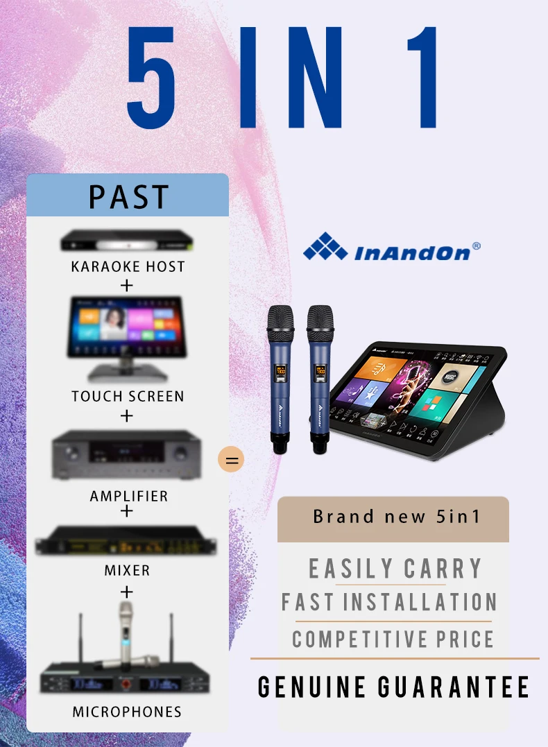 InAndOn 2022 18.5 5in1 4t-taktné Karaoke Stroj Home Party Nový Dizajn, Dotykový Displej systém Android, Karaoke Prehrávač Karaoke Systém