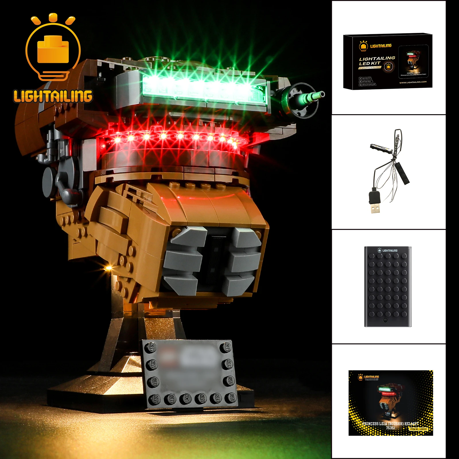 LIGHTAILING LED Svetla Kit pre 75351 Stavebné Bloky Nastavenie (NIE Zahŕňajú Modelu) Tehly Hračky pre Deti,