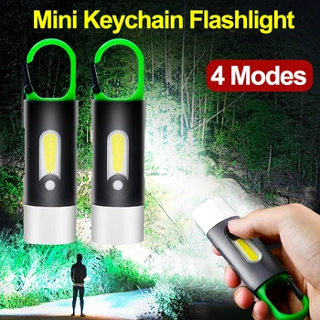 Vreckové LED Svietidlo Prenosné USB Nabíjateľné Baterky sebaobrany KeyChain Vrecku Svetlo Outdoor Camping Nepremokavé Koni Svetlo