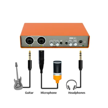 Profesionálny Mikrofón Audio Rozhranie Nahrávanie Zvukovej Karty Elektrická Gitara Mixér Profesionálne Mixing Console