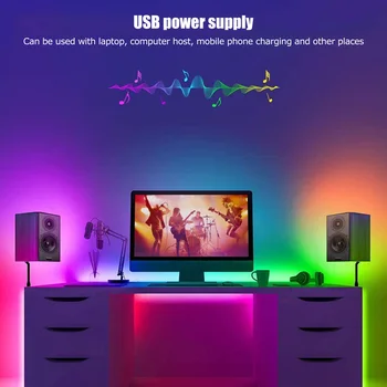  USB 54LED Pásy Svetla, Smart Sound Control Svetelné Pásy DIY WiFi RGB Svetlo Na Domácej Kuchyne Decor