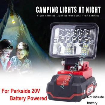 Bezdrôtové LED Pracovné Svetlo pre Lidl Parkside X20V Li-ion Batérie Prenosné Vonkajšie Lampy (neobsahuje batérie)