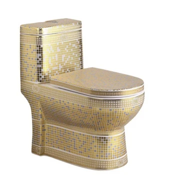 Umelecké Golden Jeden Kus Closestool Gravitácie Fluishing Washdown Wc WC v každej izbe