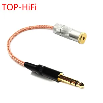 TOP-HiFi 10 cm monokryštálov Medi 6.35 mm TRS 3pin Mužov a 2,5 mm TRRS Vyvážené Samica Audio Kábel Adaptéra 1/4 6.35 2,5