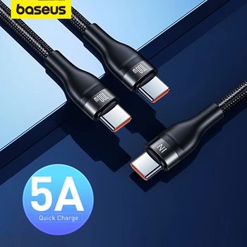 Baseus 2 V 1, USB, C Kábel 100W PD Typu C, USB C QC 4.0 Rýchle Nabíjanie Kábel Usb Typu C Kábel Pre POCO/Xiao/Samsung