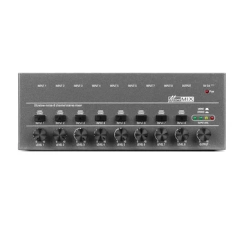 Ultra-Kompaktný Stereo Mixer Karaok 8 Kanálový Profesionálny Zvukový Pult Ultra-Low Noise 8Channel Stereo Line Mixér