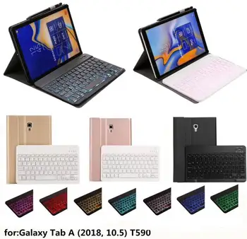Tablet shell 7 farieb Podsvietenia svetlo Bluetooth Klávesnicu, obal pre Samsung Galaxy Tab 10,5 T590 T595 T597 Kryt Klávesnice +pero