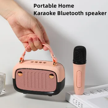 Vysokokvalitné Mini Bluetooth Reproduktor S Bezdrôtový Mikrofón Integrovaný Súbor Vonkajšie Prenosné detské Karaoke Zvuk Box Caixa De Som