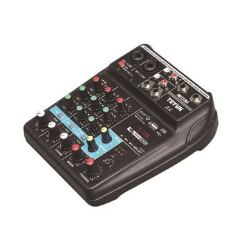 4 Kanály Audio Mixer Zvuk Mixing Console Bluetooth Záznam Fáze Stretnutia Live Vysielanie Suppplies EÚ Plug
