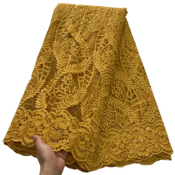 Nový príchod Hand-Made Afriky 3D Čipky Textílie 2023 Kvalitné francúzske Tylu Čistý Špeciálne Flitrami Korálky Pre Nigéria Svadbu
