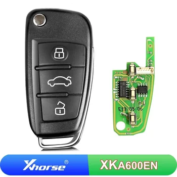 5/10 Ks XKA600EN Xhorse XK Káblové Diaľkové Tlačidlo VVDI Kľúča Vozidla 3 Tlačidlá Univerzálneho Flip, Auto Kľúč Pre Audi A6L Q7