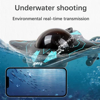 Rc Čln s Kamerou 6Ch Bionic Devilfish Mini Wifi Aplikácie v Reálnom Čase, Diaľkové Ovládanie Lode Nepremokavé Vonkajší Bazén Hračky pre Deti Darček
