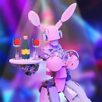 BuildMoc Robot Bunny Dievča Anjel Údaje Stavebné Bloky Nastaviť Mecha Žena Krídlo Birdy Králik Mobile Suit Tehly Hračka Pre Deti, Darčeky