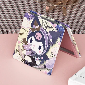 Kawaii Skladacie Obojstranné Make-Up Zrkadlo Sanrio Kuromi Anime Mini Square Cestovné Prenosné Kozmetické Nástroj Dievča Vreckové Zrkadlo