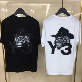 Y-3 Yohji Yamamoto Y3 pánske, Krátky Rukáv T-Shirt 2023 Nové Lebka Módne Bežné Bavlna Kolo Krku Tee Top Pre Mužov A Ženy