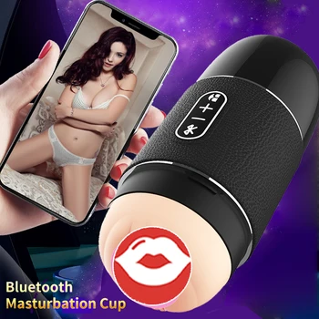 2023 Nové Automatické Muž Masturbator Bluetooth Reproduktor otepľovanie Vibrácií Fajčenie Sania Stroj Silikónové Pošvy Masturbácia Pohár
