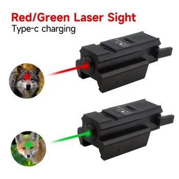 Nabíjanie pomocou pripojenia USB Taktické Laser s 20 mm Picatinny Weaver Lov Železničnej Zelená 520nm/Červená 650nm pre Pištole Glock Headgun Zbraň Dot Rozsah