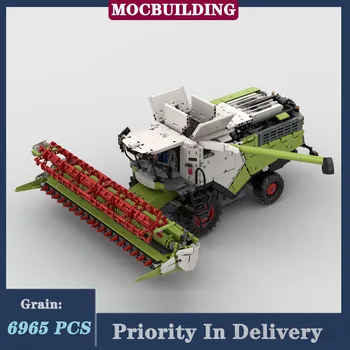 MOC Mestskej Technológie Farmy Kombajn Traktor Model Montáž Stavebné Bloky Chlapec Auto Hračky Kolekcia Darček