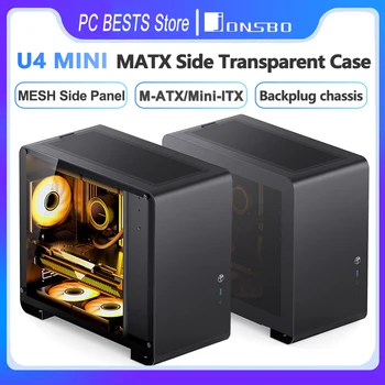Jonsbo U4 Mini OKA MATX Prípade Strane Transparentné, Tvrdené Sklo Podpora Späť Vloženie Dosky Mini-ITX Ploche Malé Podvozku