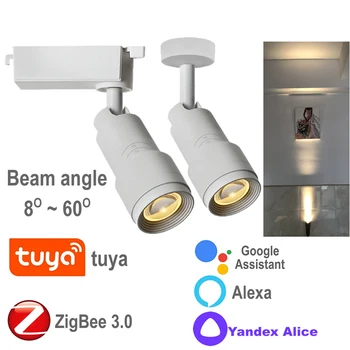 Zigbee Tuya Smart Home Led Reflektory Zoomovateľnom Sledovať Svetlo Stmievateľné Stropné Svietidlo Alice Asistent Alexa Železničnej Kuchyňa Dekorácie