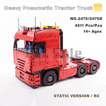 Moc-2475 Ťažké Pneumatické Traktor, nákladné auto Model S PDF Výkresy Stavebné kamene, Tehly Deti HOBBY Hračky Narodeniny, Vianočné Darčeky