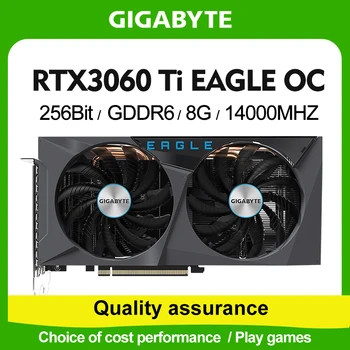 Gigabyte RTX 3060Ti EAGLE OC GDDR6 8GB 256bit NVIDIA RTX 30 Série GPU RTX 3060 Ti Video karta GDDR6 PCI Express 4.0