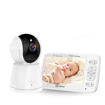 5Inch IPS Displej 720P Bezdrôtový PTZ Baby Monitor Zobrazenie Teploty VOX Kŕmenie Plán Opatrovateľka Fotoaparát Intercom Opatrovateľky