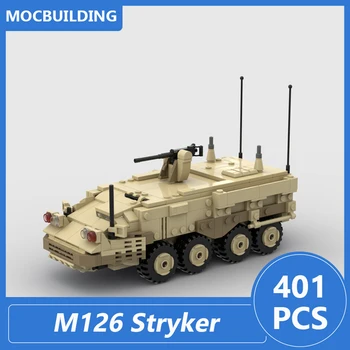 M126 Stryker Obrnené Vozidlo, Model Moc Stavebné Bloky Diy Zhromaždiť Tehly Vzdelávacie Kreatívne Displej Deti Hračky, Darčeky 401PCS