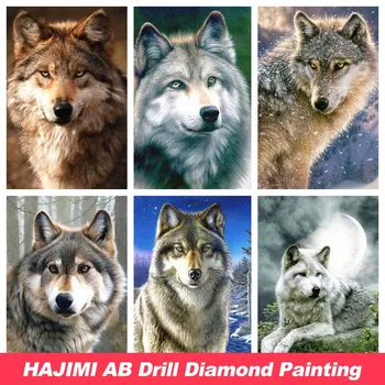AB Diamond Maľovanie Vlk Remeselné 5D DIY Plný Vrták Zvierat Výšivky Predaj Cross Stitch Obraz Domova