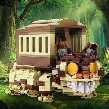Moc Mei Mačiatko Autobus Stavebné Bloky 478PCS Animácie Totoroed CatBus DIY Model Stanovuje Tehly Deti Hračky pre Deti, Dospelých Darček k Narodeninám