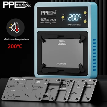 PPD W520 Inteligentná Doska Kúrenie Platformu Pre iPhone 11~14Pro Max Dot Matrix Tvár ID CPU Čip Opravy Desoldering Zariadenie