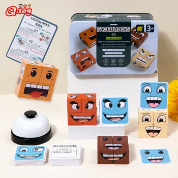 Deti Tvár Zmeniť Cube Game Montessori Výraz Puzzle Stavebné Bloky, Hračky Skoré Vzdelávanie Vzdelávacie Zápas Hračka pre Deti,