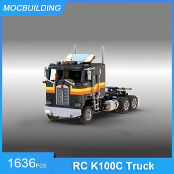 MOC Stavebné Bloky RC K100C Truck 1:21 zmenšený Model DIY Zhromaždiť Tehly Prepravu Vzdelávacie Deti, Hračky, Darčeky 1636PCS