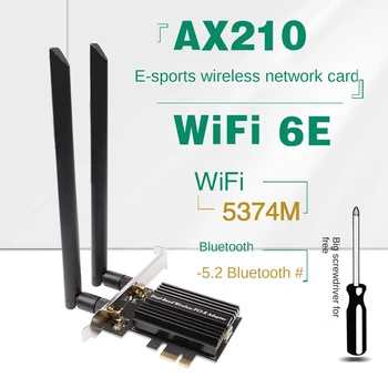 AX210 Wifi 6E Bezdrôtovej Sieťovej Karty 2.4 G/5G/6 G 5374Mbps Tri Pásma Bezdrôtovej Sieťovej Karty Bluetooth 5.2 Bezdrôtovej Sieťovej Karty