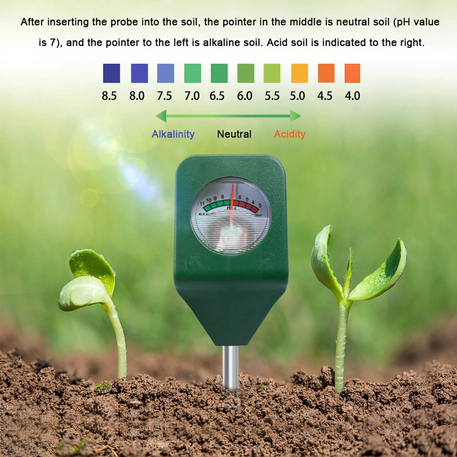 Pôdne PH Meter Mini Snímač Vlhkosti Detectorfor Záhradné Rastliny Poľnohospodárstvo Vody Analyzer Nástroj Testu Jednej Ihly PH Test