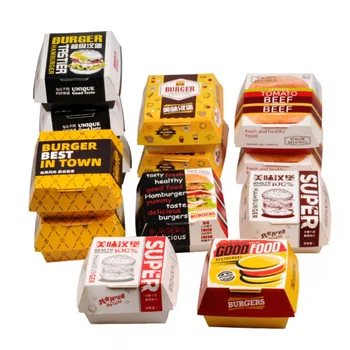 Veľkoobchod Burger Fast Food Box Balenie Potlačené Na Balenie Potravín Hamburger Box