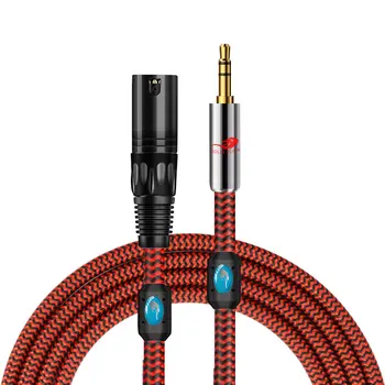 Hifi Aux Jack 3,5 mm na XLR 3 Kolík Muž Audio Kábel pre Zosilňovač Mixér Konzoly domáceho Kina Systém Reproduktorov Tienený, Káble